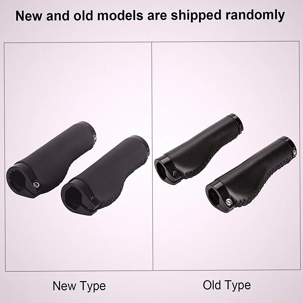 1 Pair PU Leather Mountain Bike Folding Bicycle Cycling Lockable Handle Grips