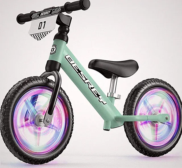 12in Toddler Balance Bike Kids Adjustable Seat w/ Light Wheels Ages 2-5