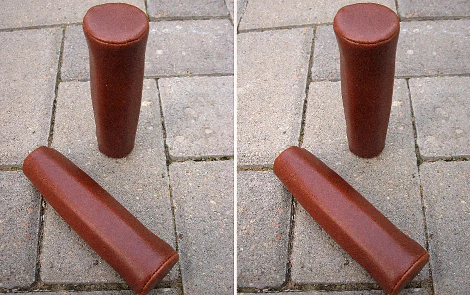 (2) PAIRS LEATHER LOOK TAN FIXED GEAR STYLE BICYCLE COMFORT GRIPS SHIPS FREE USA