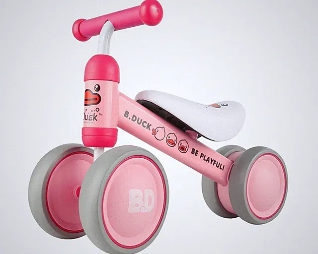 Balance Bike for Kids Toddlers Walker 4 wheels - B Duck Be Playful, 10-24 Month
