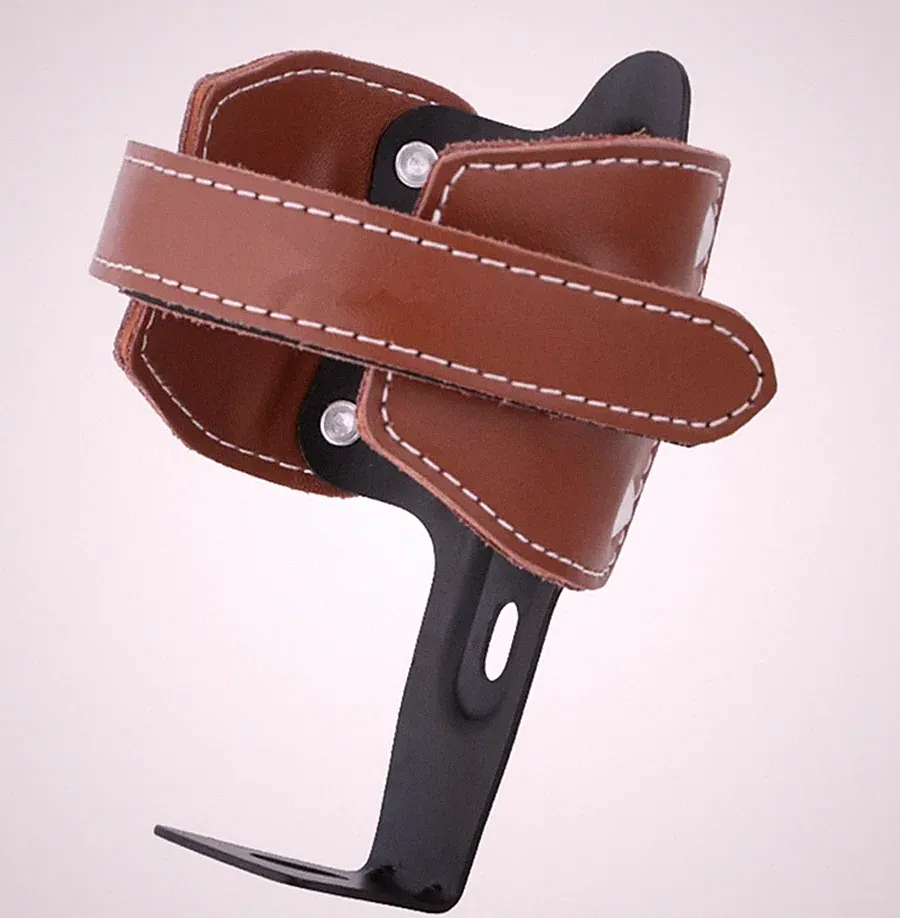 Bicycle Bottle Cage Retro Cowhide Leather Water Cup Holder For Road Folding Bike