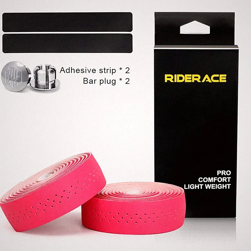 Bicycle Handlebar Tape PU Leather Perforated Breathable Soft Road Bike Handlebar