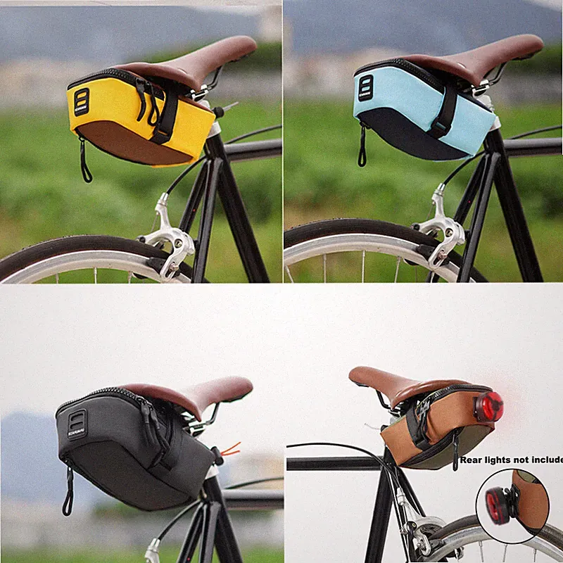 Bicycle Mountain Road Bike Saddle Bag Rear Seat Leather Pouch Cycling Accessory