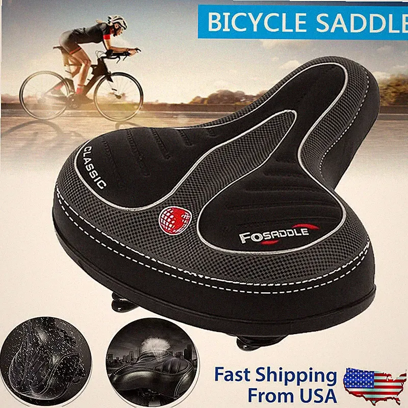Bike Bicycle Gel Cruiser Extra Air Cushion Pad Saddle Seat Comfort Wide Big Bum