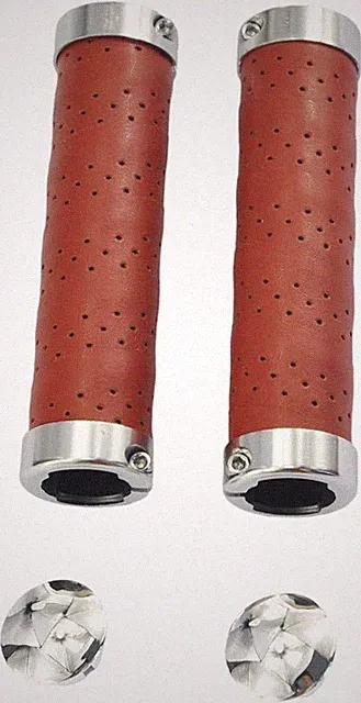 Bike Grips Leather Double Lock on Fit 22.2Mm Handlebar Grips for Mountain Bike R