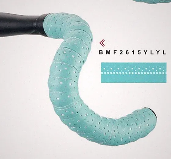 BRAND NEW! Synthetic Leather Teal/White Touring Bicycle Bike BTP Handlebar Tape