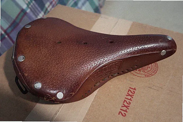 Brooks B17S Leather Textured Bike Saddle Seat, Brown Honey