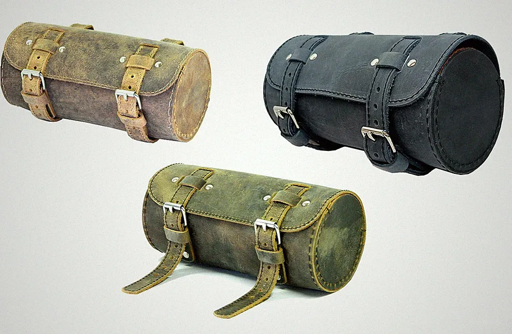 Calyx Genuine Hardwax Leather Bicycle Saddle Bag Tool kit vintage handmade Gift