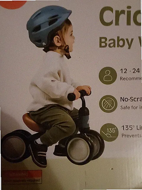 Cricket Baby Walker Balance Bike with 4 Wheels for Ages 12-24 Months - Eggshell
