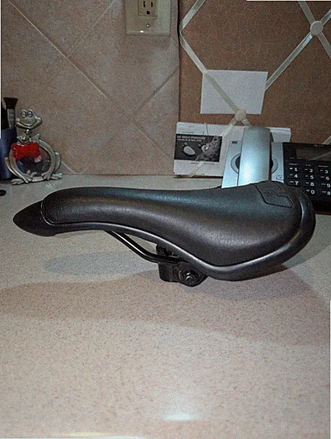 Drop Nose Redline Embroidered Logo Velo Bmx Seat All Black With Black Seat Guts.