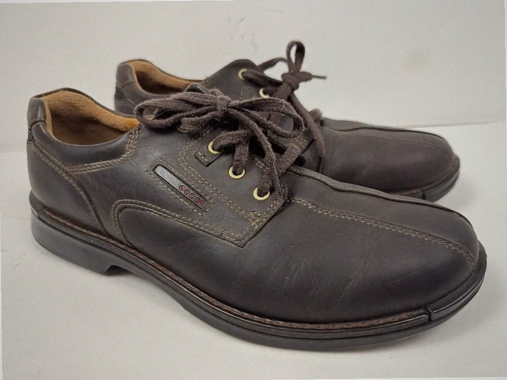 Ecco Hybrid Lite Fusion Bicycle Toe Walk Leather Shoes Brown Mens 13 US - 46 EU