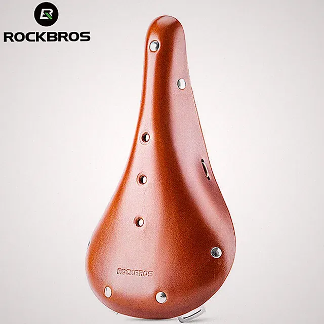 Folding Bicycle Cowhide Leather Cushion Vintage Touring Bike Leather Cushion