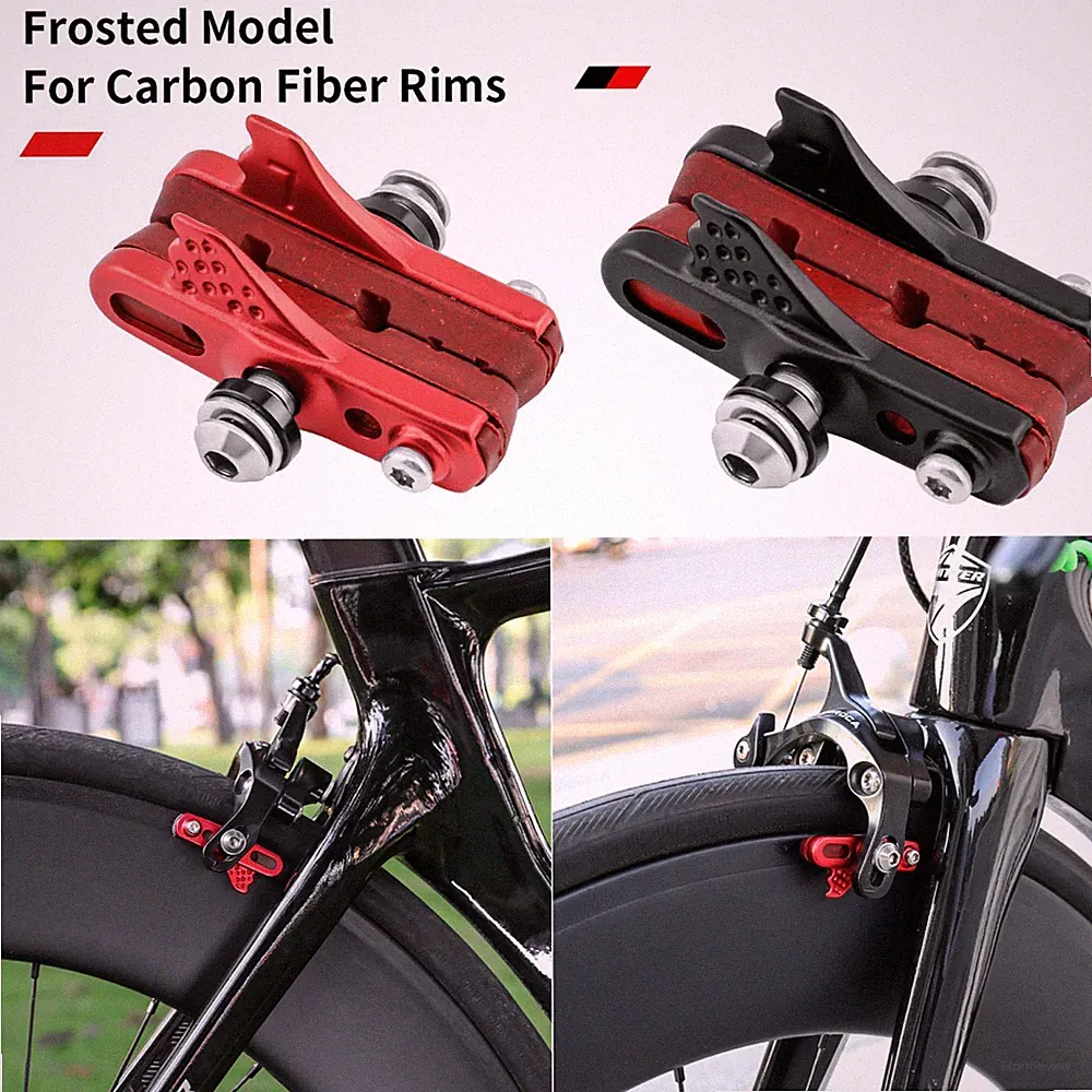 For Folding Bicycle Carbon Rim Replaceable Brake Leather + Frosted Brake Boots