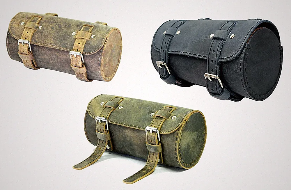 Genuine Leather Bicycle Saddle Bag Utility Tool Box kit vintage handmade stich
