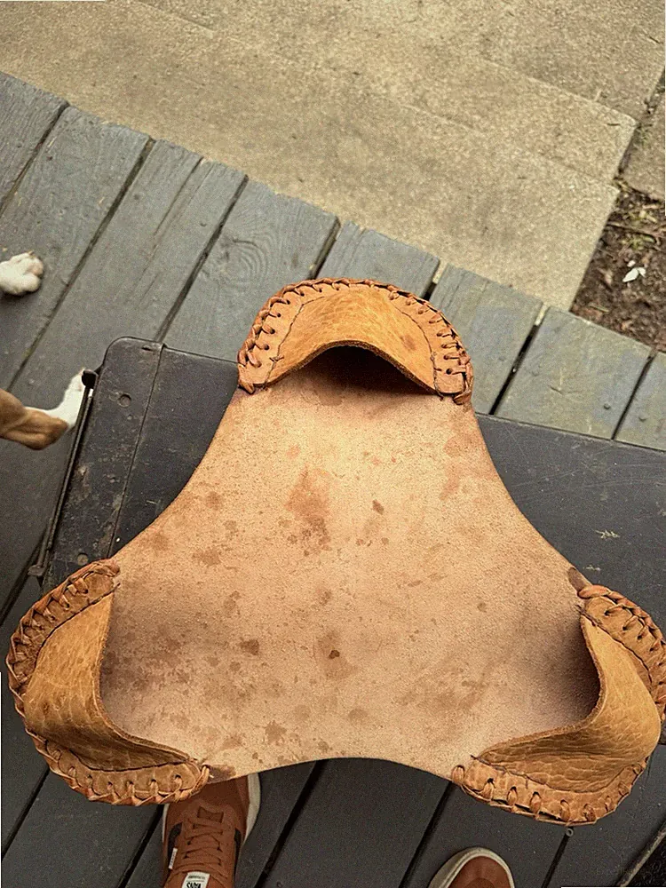Hand Tooled Leather Bicycle Saddle Cover Western Folk Art Seat 256l