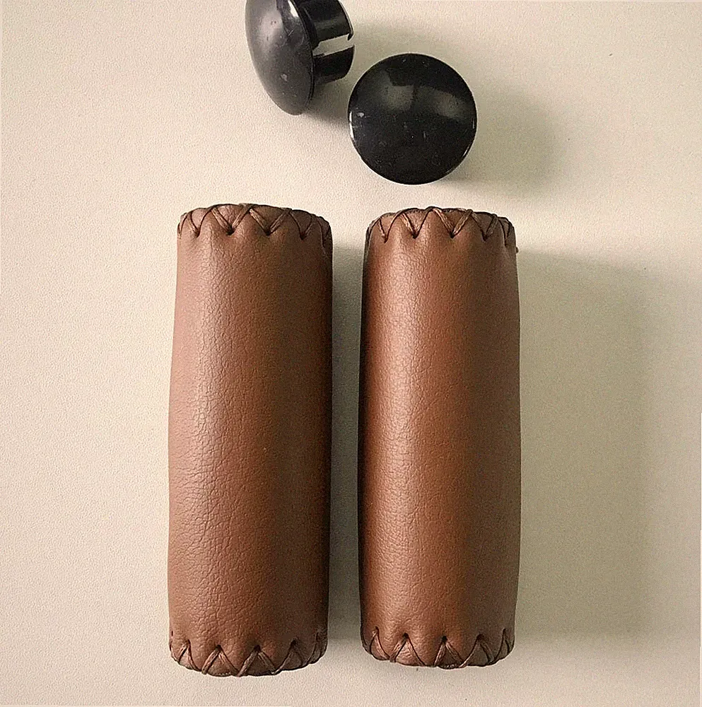Leather Bicycle Handlebar Grips Bike Handle Covers for Cycling MTB Road Bike