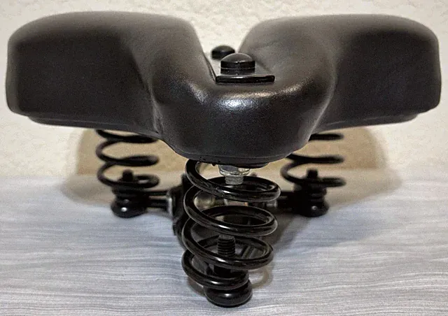 Leather Comfort Seat Bicycle Super Saddle Full 3 Spring Suspension