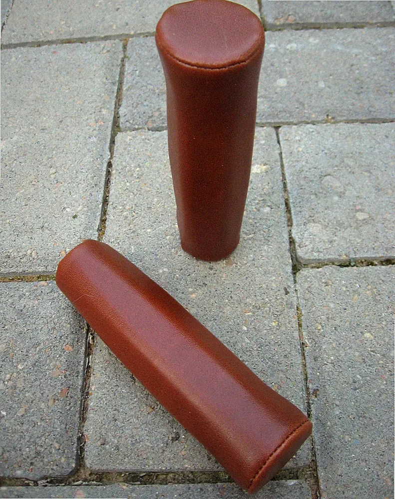 LEATHER LOOK HONEY TAN FIXED GEAR STYLE BICYCLE COMFORTABLE GRIPS SHIPS FREE USA