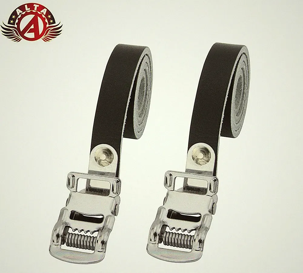 Leather Toe Straps Mountain Bike M.T.B. Road, Fixie Bicycle Pedal Strap, Black.