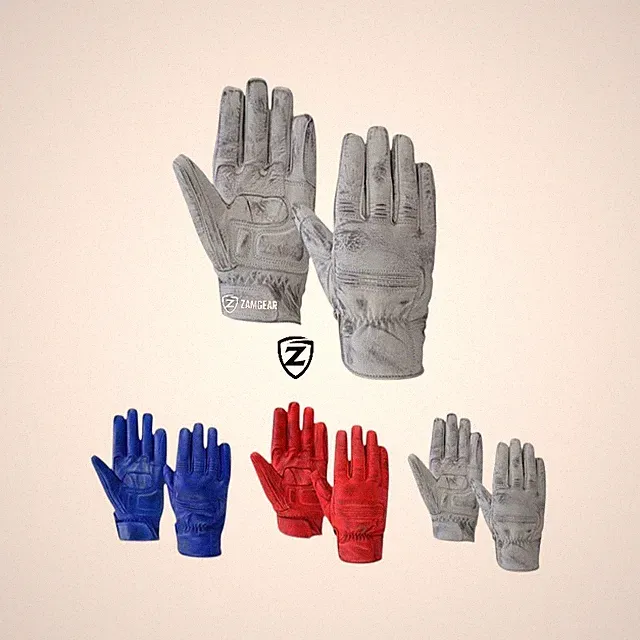 Men's Premium Leather Designer Gloves - Full Finger Outdoor Sports ZAMGEAR
