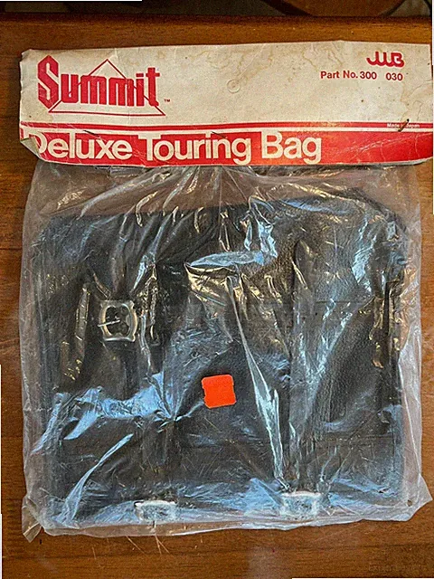 New Old Stock Summit Cycles Cycling 70’s Leather Black Deluxe Touring Bike Bag