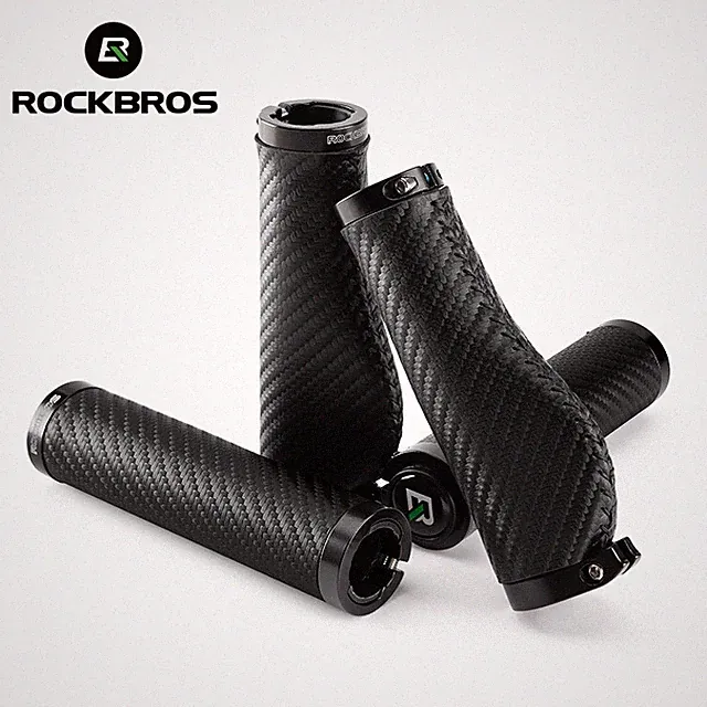 ROCKBROS Bike Handlebar Grips Leather Standard Ergonomic Waterproof Hand Grips