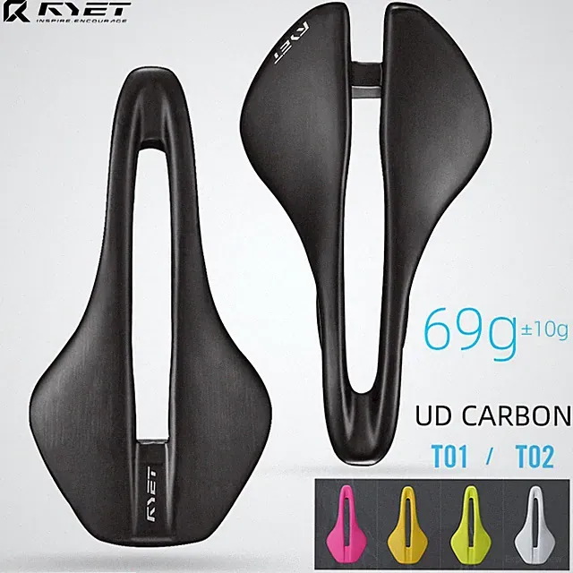 RYET Carbon Bike Saddle Leather 7x9mm 128/138mm Seat for Road MTB Gravel Bicycle