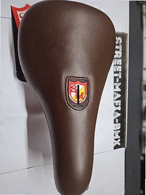 S&M BMX BIKE SEAT Pivotal Slim Brown Leather FIT GT SE KINK DK FBM HARO 11oz new