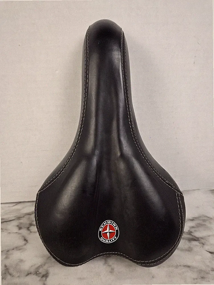 Schwinn Cionlli - Black Leather Adult Bicycle Saddle Seat