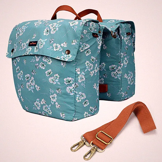 TOURBON Nylon Leather Roll-up Pannier for Bicycle, Bike Rear Rack Saddlebag (...