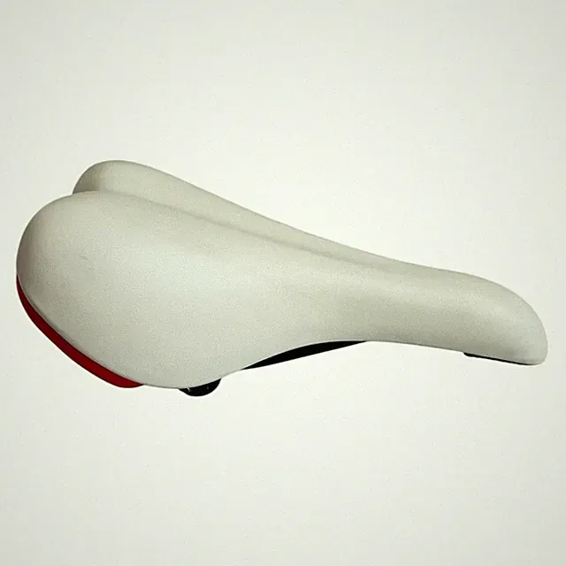 VELO Comfort Hybrid Bike Saddle White Red Accents Steel Synthetic Leather New