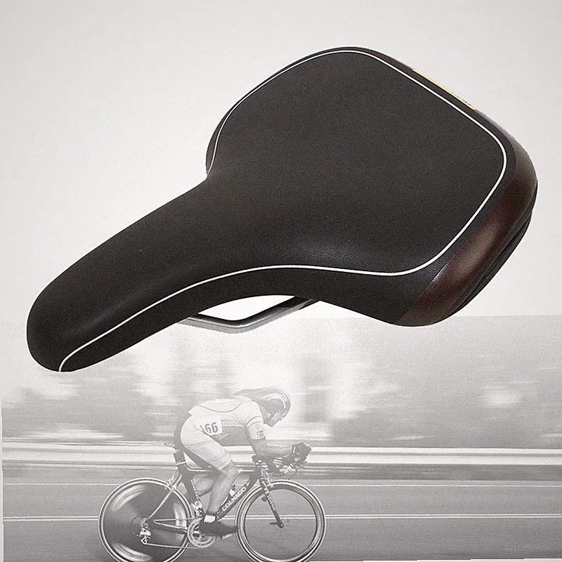 Velo Plush Hybrid Bicycle PU Leather Seat Steel Rail Comfort Bike Gel Saddle