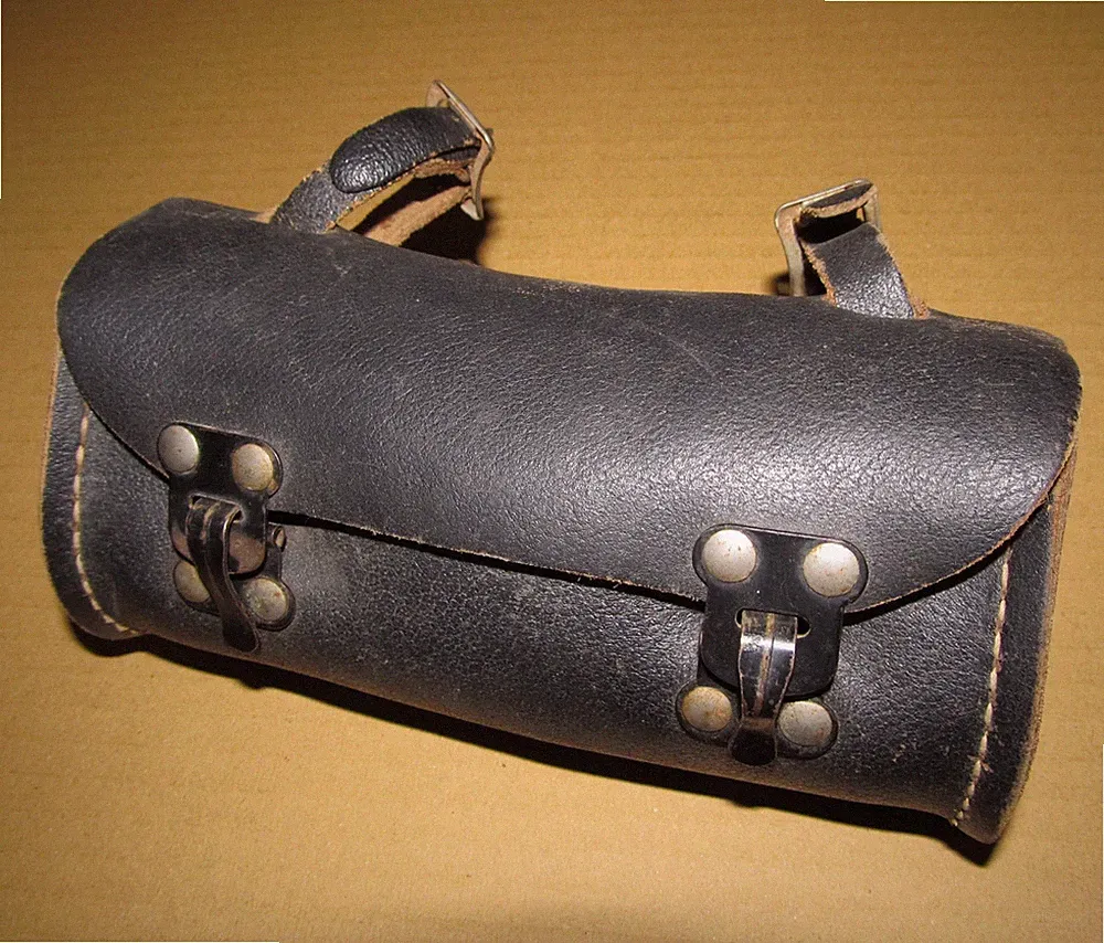 Vintage Leather Bicycle Saddle or Handlebar Bag