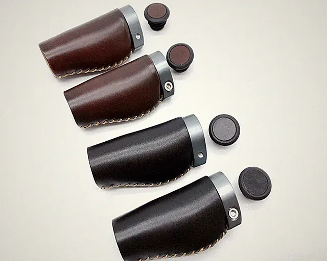 Vintage leather bike handlebar locker bar grip for Brompton folding bicycle