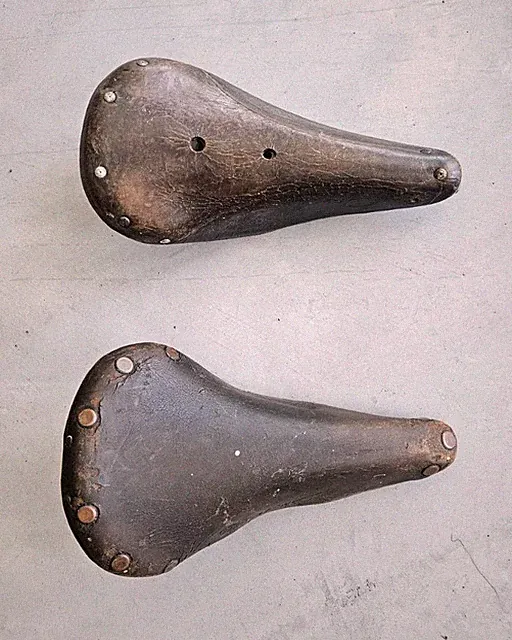 Vintage Lot Brooks + Pryma Professional Seat Saddle Copper Rivet Button England!