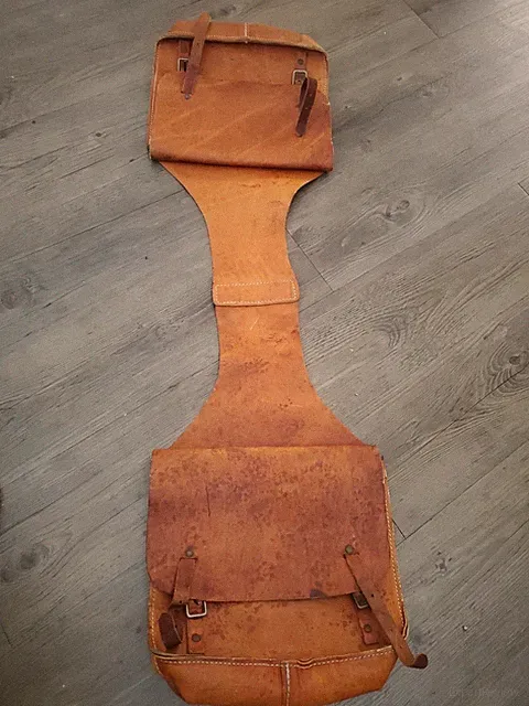 Vintage Saddlebags Brown Leather Horseback Motor Cycle Throw Over