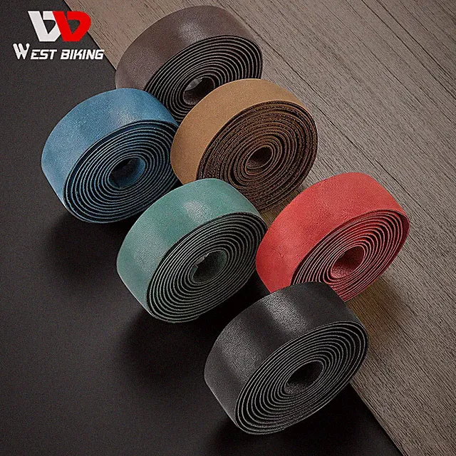 WEST BIKING Genuine Leather Bicycle Handlebar Tape Road Bike Classical Belt